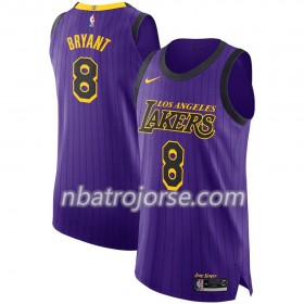 Män Los Angeles Lakers Tröja Kobe Bryant 8 2018-19 Nike City Edition Lila Swingman